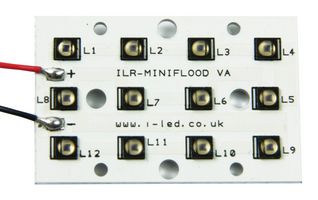 ILR-IO12-85SL-SC211-WIR200. - IR LED Module, 12 Chip, 850 nm, 16.08 W/Sr, Square PCB/M3 Hole, 38.4 to 43.2 V, 200 mm Red & Black - INTELLIGENT LED SOLUTIONS