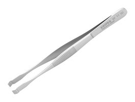 92 11 02 - Tweezers, Positioning, Curve, Flat, 145 mm, Stainless Steel - KNIPEX