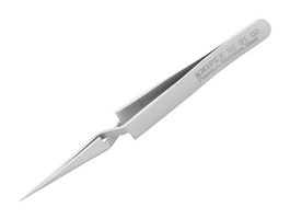 92 91 02 - Tweezers, Precision, Cross Jaw, Point, 120 mm, Stainless Steel - KNIPEX
