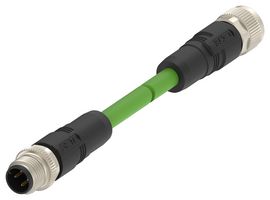 TAD14541111-001 - Sensor Cable, D-Code, M12 Plug, M12 Receptacle, 4 Positions, 500 mm, 19.7 " - TE CONNECTIVITY