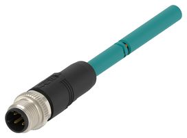 TAD1413A201-001 - Sensor Cable, D-Code, M12 Plug, Free End, 4 Positions, 500 mm, 19.7 " - TE CONNECTIVITY