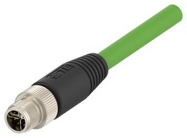 TAX38125102-005 - Sensor Cable, X-Code, M12 Plug, Free End, 8 Positions, 5 m, 16.4 ft - TE CONNECTIVITY