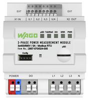 2857-570/024-005 - Power Measurement Module, 3-Phase, 24 VDC, DIN Rail, 2857 Series - WAGO