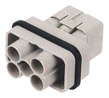 T2080062101-100 - Heavy Duty Connector, HQ, Insert, 6+PE Contacts, H8A, Plug, Crimp Pin - Contacts Not Supplied - TE CONNECTIVITY