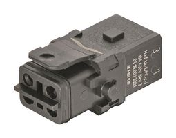 09100033301. - Heavy Duty Connector, Han 1A, Insert, 3+PE Contacts, 1A, Receptacle - HARTING