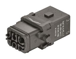 09100053106. - Heavy Duty Connector, Han 1A, Insert, 5+PE Contacts, 1A, Receptacle - HARTING