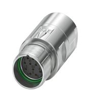 1629117 - Sensor Connector, M23 PRO Series, M23, Female, 12 Positions, Crimp Socket - Contacts Not Supplied - PHOENIX CONTACT