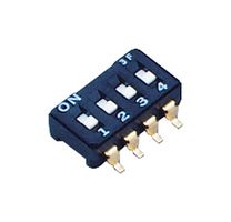 CFS-0400TA - DIP / SIP Switch, 4 Circuits, Slide, Surface Mount, 4PST-NO, 6 V, 100 mA - NIDEC COPAL ELECTRONICS