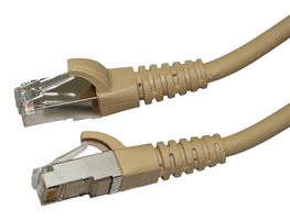 2996AS-0.5 - Ethernet Cable, Cat6a, 500 mm, 19.7 ", RJ45 Plug to RJ45 Plug, Beige - VIDEK
