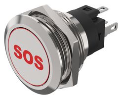 82-6151.1A14.B015 - Vandal Resistant Switch, 82 Series, 22 mm, SPDT, Momentary, Round - EAO