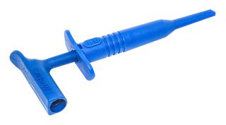 BU-20431-6 - Test Accessory, Blue, 15 A, Right Angle Insulated Plunger Hook Clip - MUELLER ELECTRIC