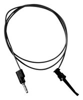 BU-P3782-12-0 - Grabber to Banana Plug Test Lead, Miniature Hook Clip, 4mm Stackable Banana Plug, 12 ", 304.8 mm - MUELLER ELECTRIC