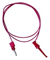 BU-P3782-36-2 - Grabber to Banana Plug Test Lead, Miniature Hook Clip, 4mm Stackable Banana Plug, 36 ", 914.4 mm - MUELLER ELECTRIC