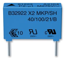 B32928C3256K000 - Safety Capacitor, Metallized PP, Radial Box - 4 Pin, 25 µF, ± 10%, X2, Through Hole - EPCOS