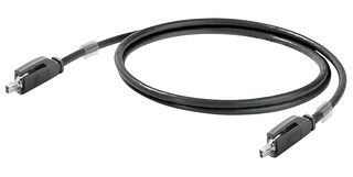 2725850030 - Ethernet Cable, SPE Jack to SPE Jack, STP (Shielded Twisted Pair), Black, 3 m, 9.8 ft - WEIDMULLER
