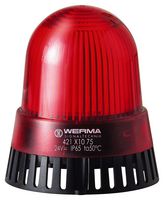42011068 - Beacon, Red, Steady, Continuous/Pulse, 92 dB, 230 VAC, 89 mm, IP65 - WERMA