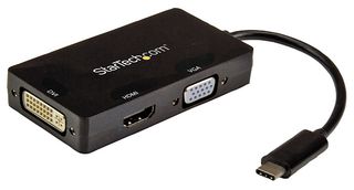 CDPVGDVHDBP - Adapter, Multiport, USB-C to HDMI/DVI/VGA, Black - STARTECH