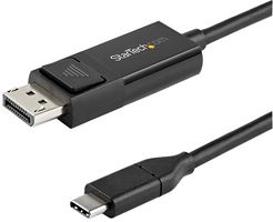CDP2DP2MBD - Audio / Video Cable Assembly, USB Type C Plug, DisplayPort Plug, 6.6 ft, 2 m, Black - STARTECH