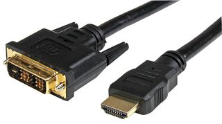 HDDVIMM5M - Audio / Video Cable Assembly, HDMI Plug, DVI-D Plug, 16.4 ft, 5 m, Black - STARTECH