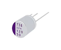 50SEK22M - Polymer Aluminium Electrolytic Capacitor, 22 µF, 50 V, Radial Leaded, 0.035 ohm - PANASONIC