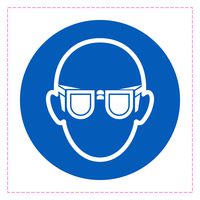 MP009777 - Safety Sign, Safety, Wear Eye Protection, PVC (Polyvinylchloride), 100 mm, 100 mm, White on Blue - MULTICOMP PRO