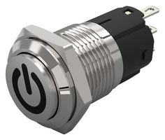 82-4161.1000.B002 - Vandal Resistant Switch, Standby, 82 Series, 16 mm, SPDT, Momentary, Round Raised Flat Flush - EAO