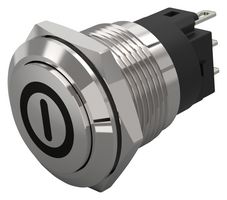 82-5161.1000.B001 - Vandal Resistant Switch, On/Off, 82 Series, 19 mm, SPDT, Momentary, Round Raised Flat Flush - EAO