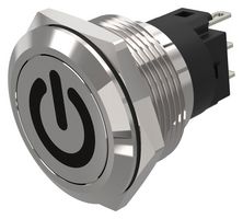 82-6151.1000.B002 - Vandal Resistant Switch, Standby, 82 Series, 22 mm, SPDT, Momentary, Round Flat Flush, Natural - EAO