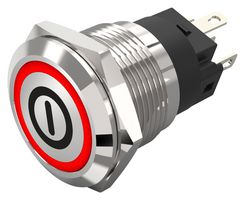 82-5151.1113.B001 - Vandal Resistant Switch, On/Off, 82 Series, 19 mm, SPDT, Momentary, Round Flat Flush, Natural - EAO