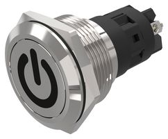 82-6152.1000.B002 - Vandal Resistant Switch, Standby, 82 Series, 22 mm, SPDT, Momentary, Round Flat Flush, Natural - EAO