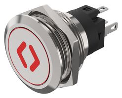 82-6151.1A14.B006 - Vandal Resistant Switch, Door Open, 82 Series, 22 mm, SPDT, Momentary, Round Flat Flush, Natural - EAO