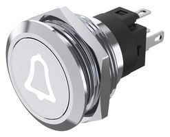 82-6151.1A54.B005 - Vandal Resistant Switch, Bell, 82 Series, 22 mm, SPDT, Momentary, Round Flat Flush, Natural - EAO