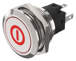 82-6151.2A14.B001 - Vandal Resistant Switch, On/Off, 82 Series, 22 mm, SPDT, Maintained, Round Flat Flush, Natural - EAO