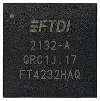 FT4232HAQ-TRAY - Interface Bridges, USB to Serial Port, 1.08 V, 1.32 V, QFN, 64 Pins, -40 °C - FTDI