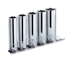 RL.41E - Socket Set, 5 x 1/4" Long-Reach Metric, 6 Point, 10/11/12/13/14mm RLA Sockets, CKS.89 Metallic Rack - FACOM