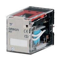 MY2N-D2 12DC(S) - Power Relay, DPDT, 12 VDC, 5 A, MY(S) Series, Socket, Latching - OMRON INDUSTRIAL AUTOMATION