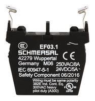 101006538 - Contact Block, Screw, 1 Pole, 8 A, 230 V, Schmersal Command & Signalling Devices, 24 V - SCHMERSAL