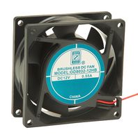 OD8032-12HB - DC Axial Fan, 12 V, Square, 80 mm, 32 mm, Ball Bearing, 50 CFM - ORION FANS