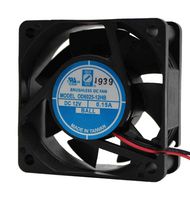 OD6025-12HB02A - DC Axial Fan, 12 V, Square, 60 mm, 25 mm, Ball Bearing, 25 CFM - ORION FANS