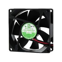 OD8025-12HBIP55 - DC Axial Fan, 12 V, Square, 80 mm, 25 mm, Ball Bearing, 40.1 CFM - ORION FANS