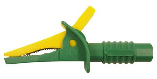MP770920 - Crocodile Clip, 25 mm Jaws Open, 82.5 mm Length, Yellow/Green - MULTICOMP PRO