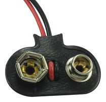 235 - Battery Contact, PP3 (9V), Wire Leads, Brass, Nickel Plated Contacts - KEYSTONE
