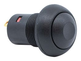 RP8200B2M1CEBLKBLKNIL - Pushbutton Switch, RP8200 Series, 13.6 mm, SPST, Off-On, Round Domed, Black - E-SWITCH
