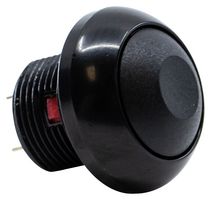 RP8300B2M1CEBLKBLKNIL - Pushbutton Switch, RP8300 Series, 13.6 mm, SPST-NO, Off-(On), Round Domed, Black - E-SWITCH