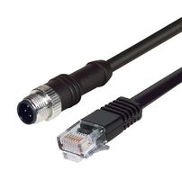 M12RJ454D-5 - Sensor Cable, M12 Plug, RJ45 Plug, 4 Positions, 5 m, 16.4 ft - L-COM