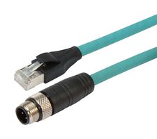 TRG504-T4T-1M - Sensor Cable, M12 Plug, RJ45 Plug, 4 Positions, 1 m, 3.3 ft - L-COM