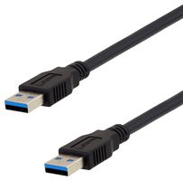 U3A00007-105M - USB Cable, Type A Plug to Type A Plug, 1.5 m, 4.9 ft, USB 3.0, Black - L-COM