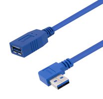 U3A00047-05M - USB Cable, Type A Plug to Type A Receptacle, 500 mm, 19.7 ", USB 3.0, Blue - L-COM