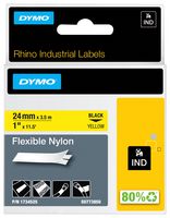 1734525 - Label Printer Tape, Adhesive, Black on Yellow, 3.5 m x 24 mm, Nylon (Polyamide) - DYMO