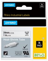 1805443 - Label Printer Tape, Heat Shrink Tube, Black on White, 1.5 m x 24 mm - DYMO